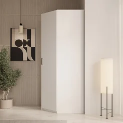 Enzio - Kledingkast hoek - Wit - 90x89x211 cm