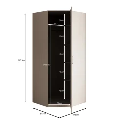 Enzio - Kledingkast hoek - Wit - 90x89x211 cm