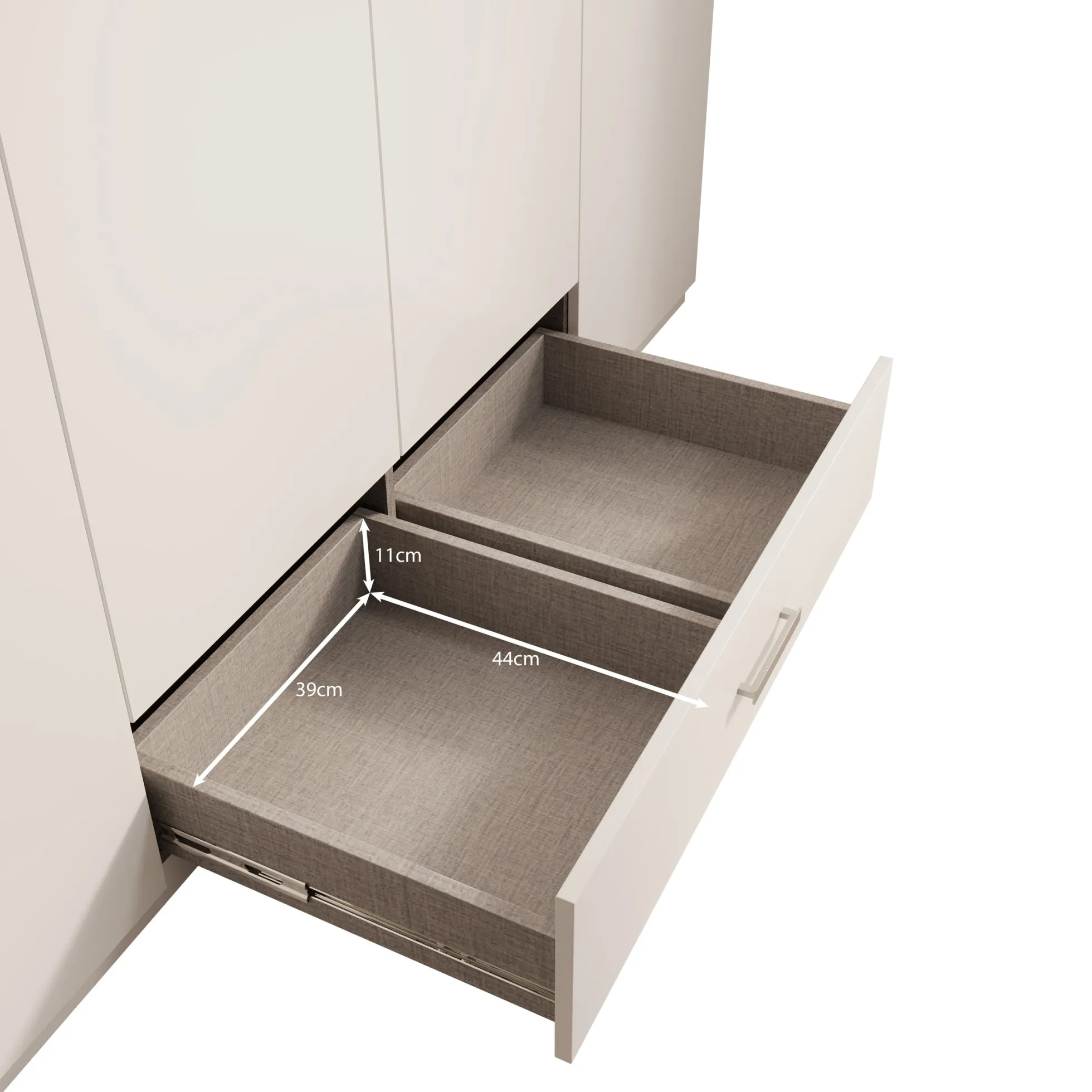 Enzio - Kledingkast met 4 deuren - Wit - 178x54x211 cm
