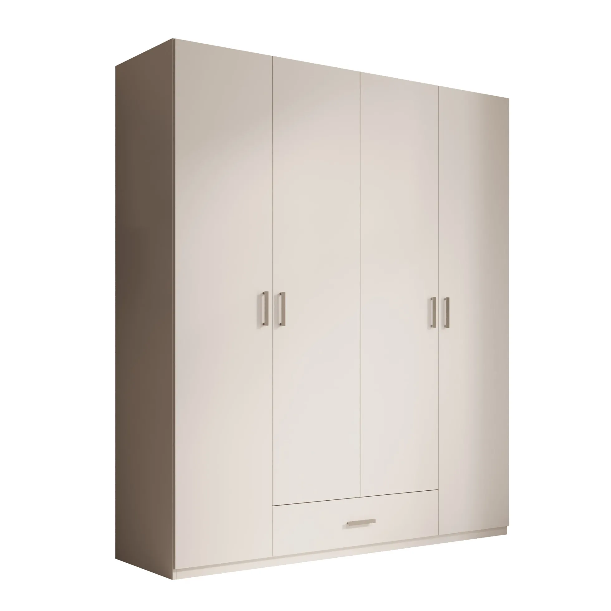 Enzio - Kledingkast met 4 deuren - Wit - 178x54x211 cm