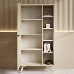 Essence - Boekenkast - Beige/Licht eiken - 80x38x160 cm