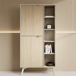 Essence - Boekenkast - Beige/Licht eiken - 80x38x160 cm