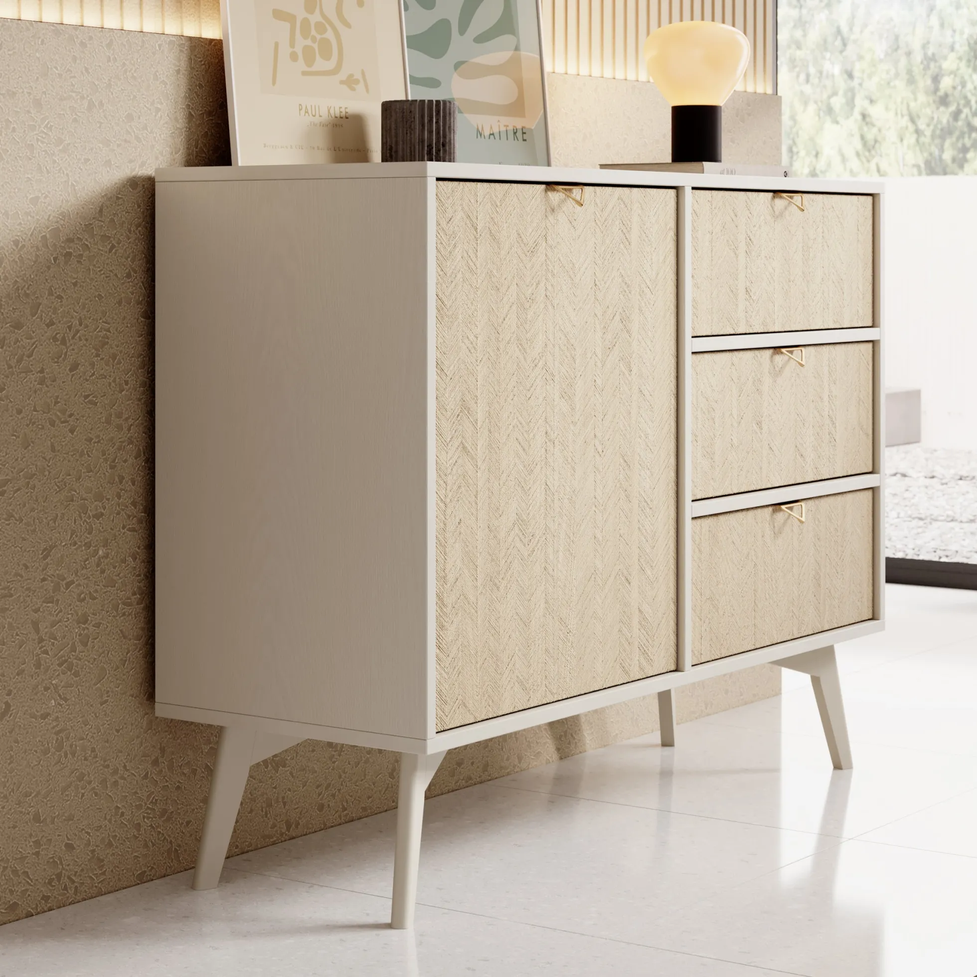 Essence - Dressoir - Beige/licht eiken - 106x38x81 cm