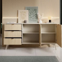 Essence - Dressoir - Beige/licht eiken - 158x38x81 cm