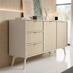 Essence - Dressoir - Beige/licht eiken - 158x38x81 cm