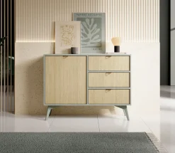 Essence - Dressoir - Groen/licht eiken - 106x38x81 cm