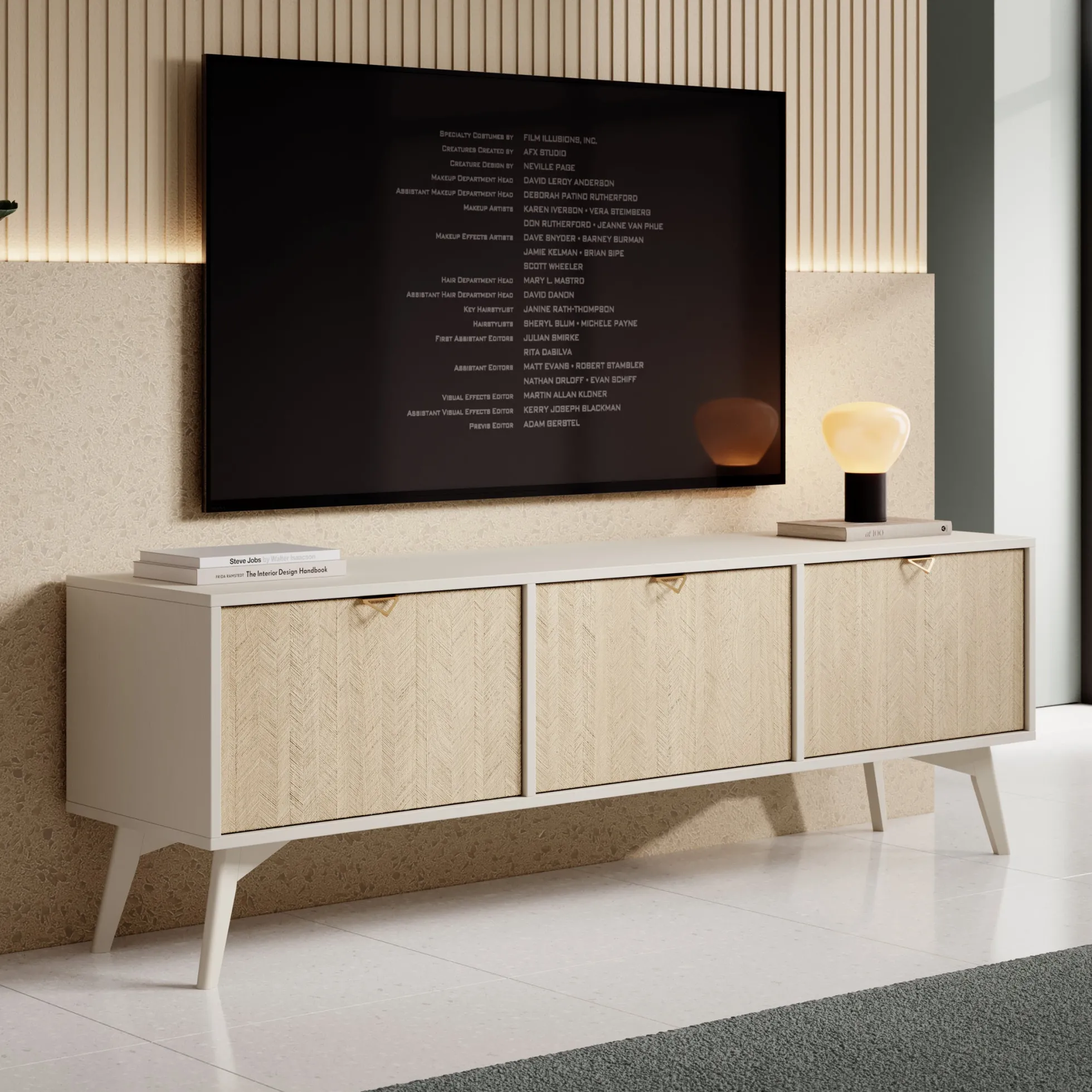 Essence - TV-Meubel - Beige/licht eiken - 158 cm