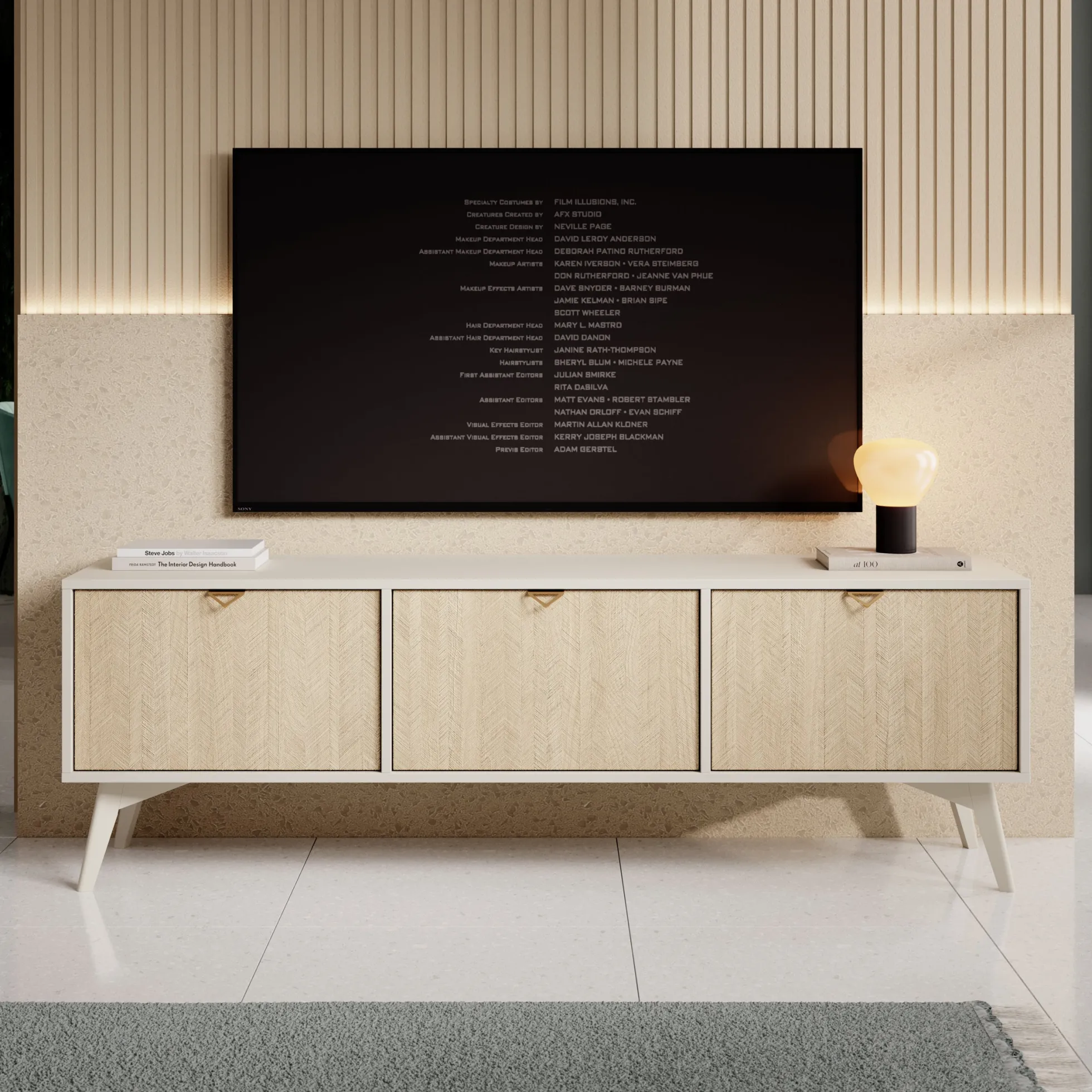 Essence - TV-Meubel - Beige/licht eiken - 158 cm