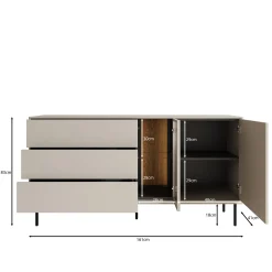 Estrella - Dressoir - Beige - 161x41x83 cm