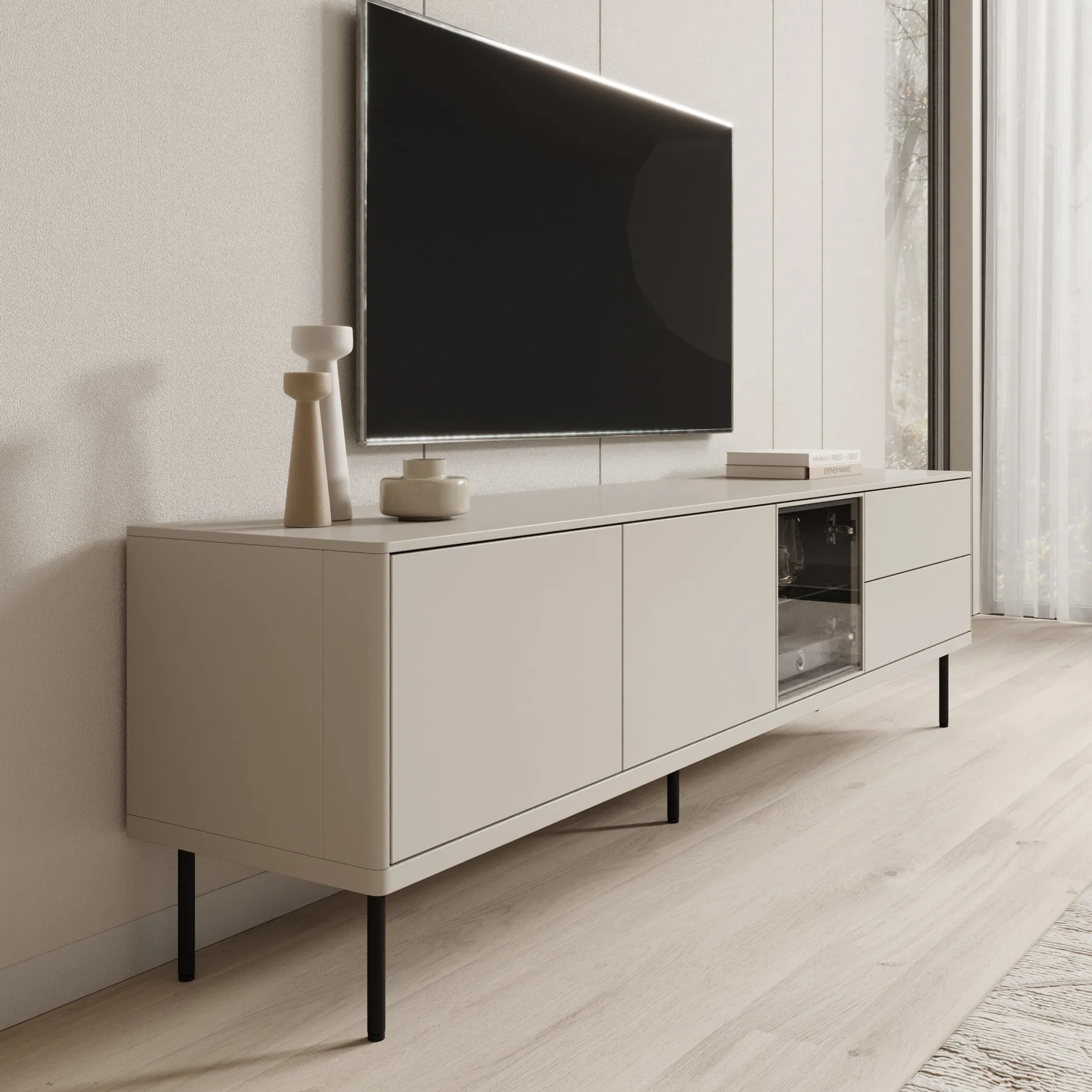 Estrella - TV-Meubel - Beige - 194x41x56 cm