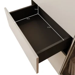 Estrella - Vitrinekast - Beige - 98x41x140 cm