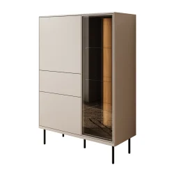 Estrella - Vitrinekast - Beige - 98x41x140 cm