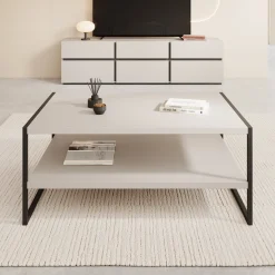 Etsu - Salontafel - Beige - 100x65x43 cm