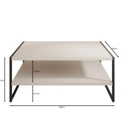 Etsu - Salontafel - Eikenpatroon - 100x65x43 cm