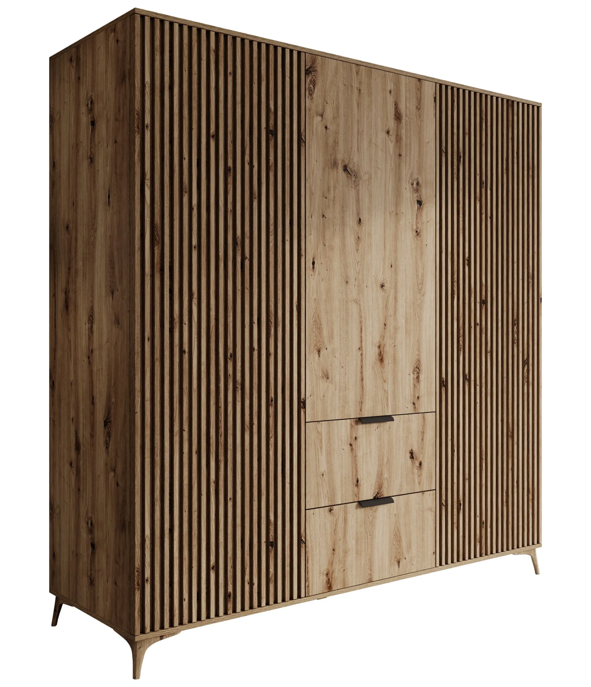 Evy - Kledingkast 3-deurs - Eiken - 185x60x192 cm
