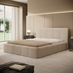 Excalibur - Tweepersoonsbed - Teddystof beige - 160x200 cm