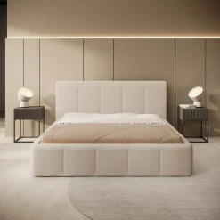 Excalibur - Tweepersoonsbed - Teddystof beige - 160x200 cm
