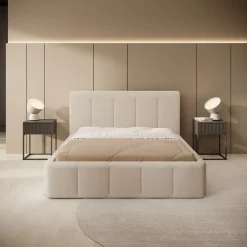 Excalibur - Tweepersoonsbed - Teddystof beige - 140x200 cm