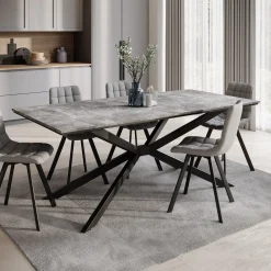 Faithley - Eetkamertafel - Betonlook - 190x90x74 cm
