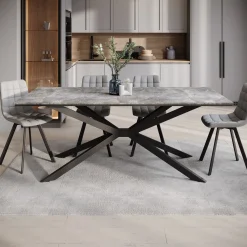 Faithley - Eetkamertafel - Betonlook - 190x90x74 cm
