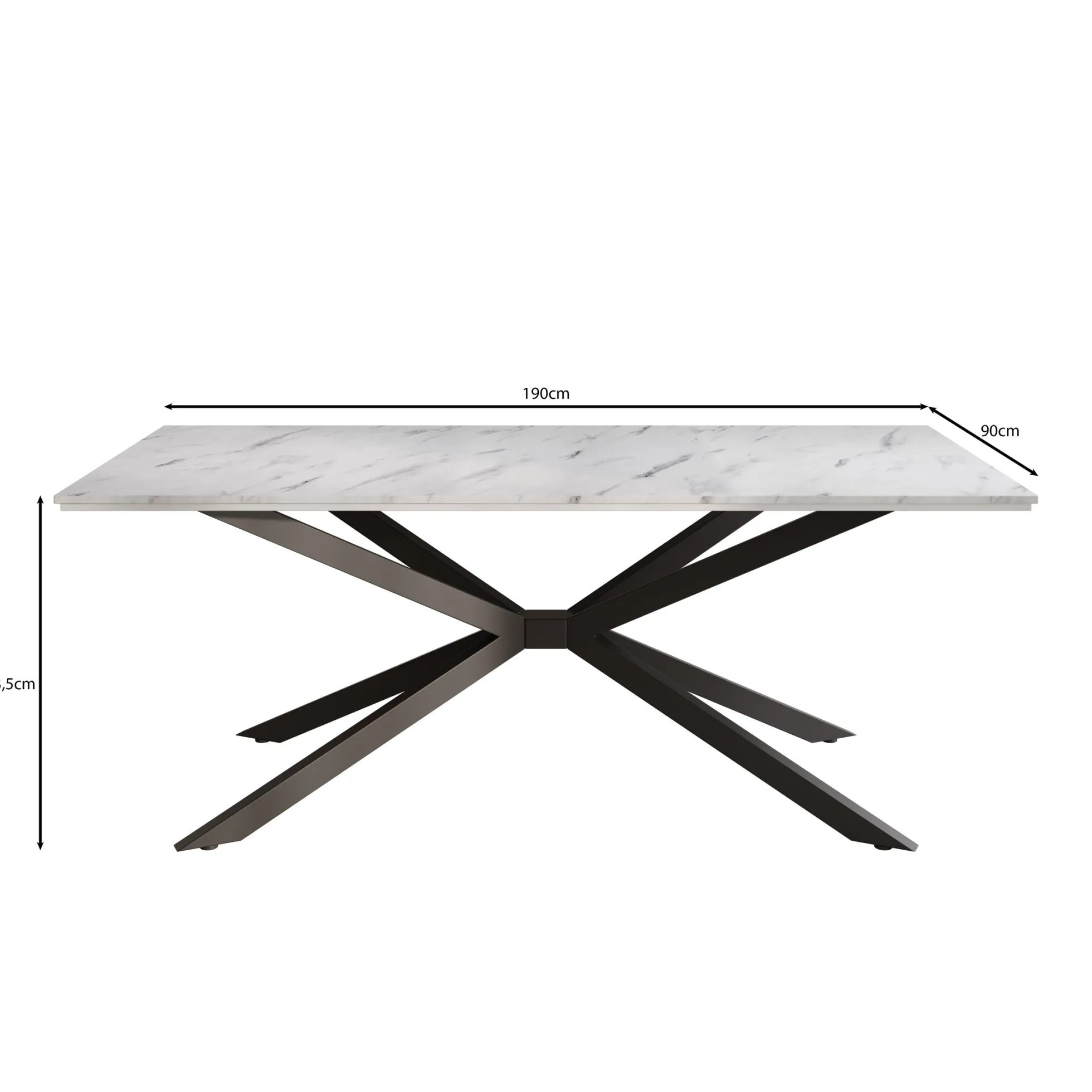 Faithley - Eetkamertafel - Eiken - 190x90x74 cm