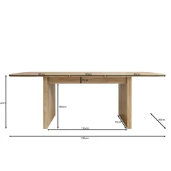 Falero - Eetkamertafel - Eiken - 180x90x77 cm