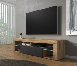 Fancy - TV-Meubel - Grijs/eiken - 140 cm