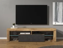 Fancy - TV-Meubel - Grijs/eiken - 140 cm
