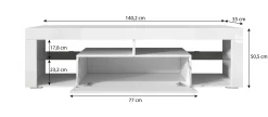 Fancy - TV-Meubel - Grijs/eiken - 140 cm