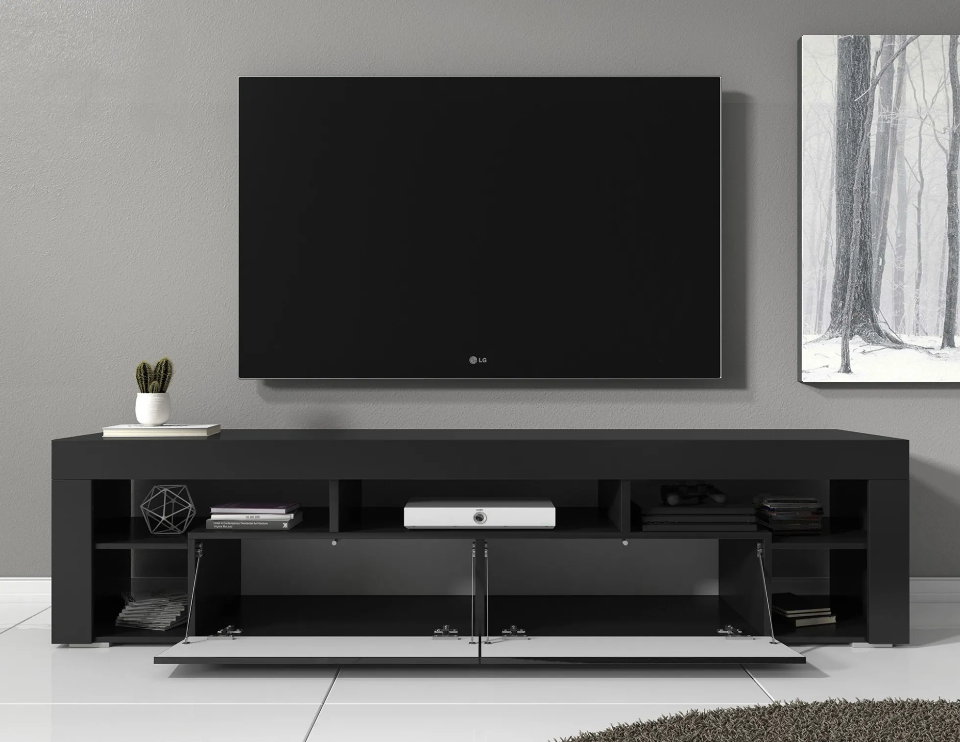 Fancy - TV-Meubel - Zwart - 200 cm