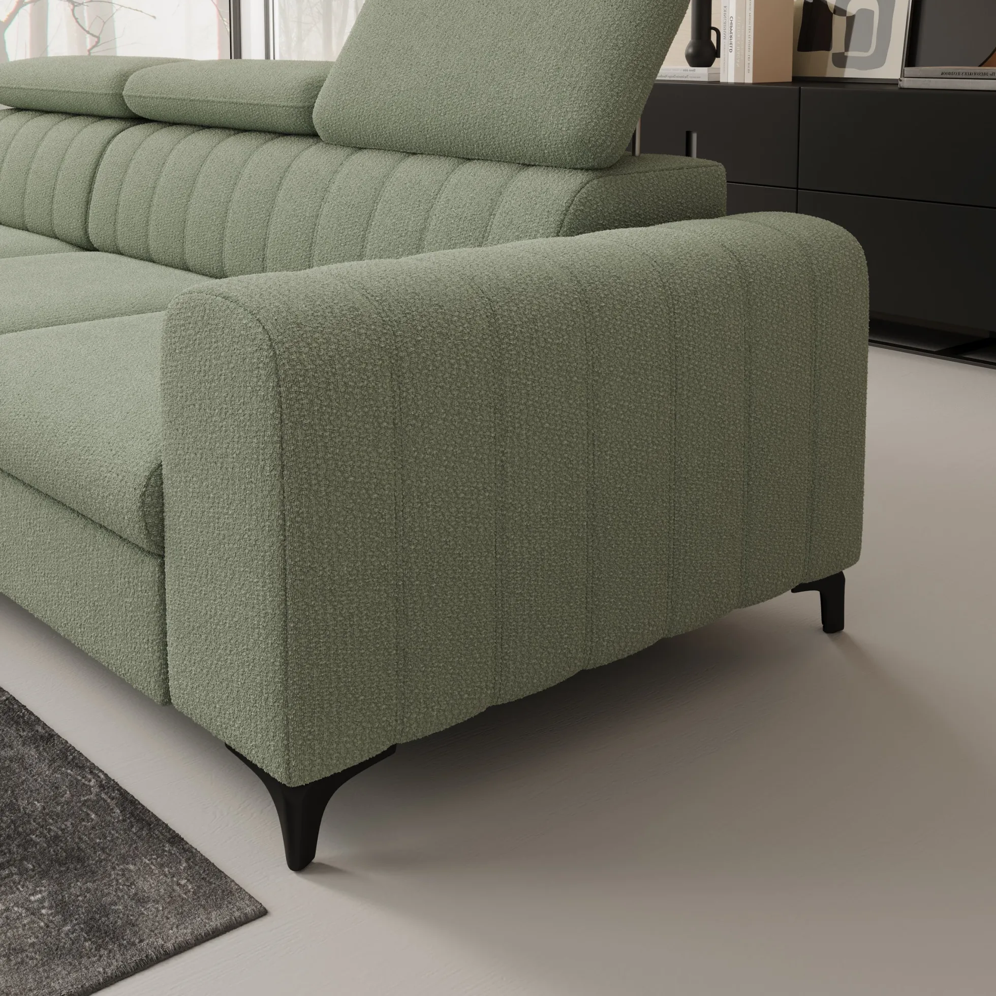 Fanoe - Hoekbank 3-zits met chaise longue - Stof groen - Links