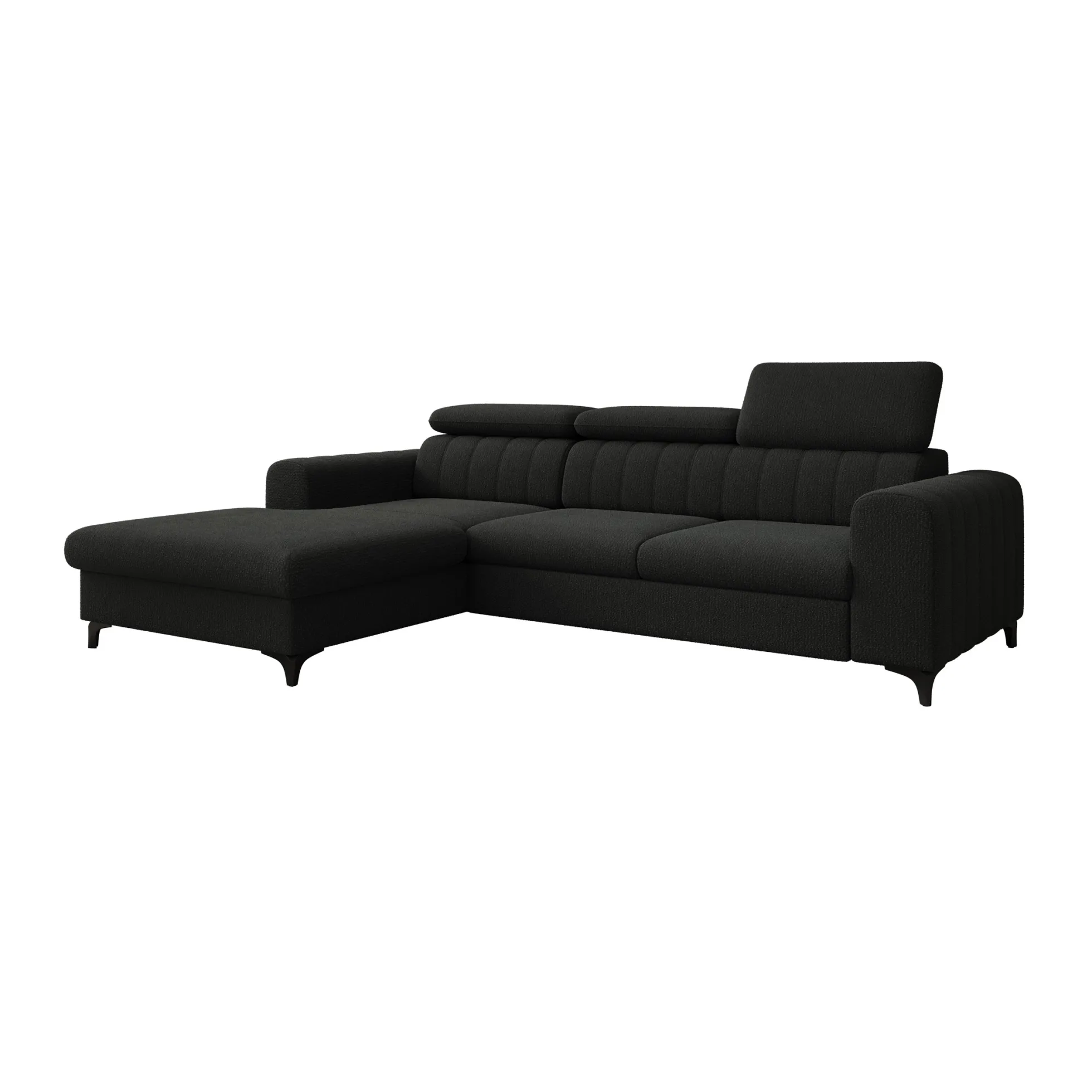 Fanoe - Hoekbank 3-zits met chaise longue - Stof zwart - Links