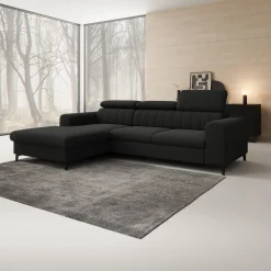 Fanoe - Hoekbank 3-zits met chaise longue - Stof zwart - Links