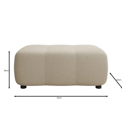 Feather - Poef - Teddystof beige - 93x62x38 cm