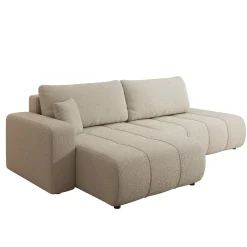 Feather L - Hoekbank - Teddystof beige - Links