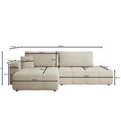 Feather L - Hoekbank - Teddystof beige - Links