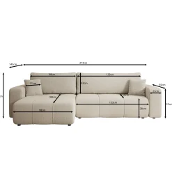 Feather Maxi - Hoekbank - Teddystof beige - Universeel