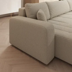 Feather U - Hoekbank - Teddystof beige - Universeel