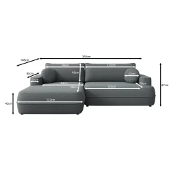 Fensa - Hoekbank 3-zits met chaise longue - Stof beige - Links