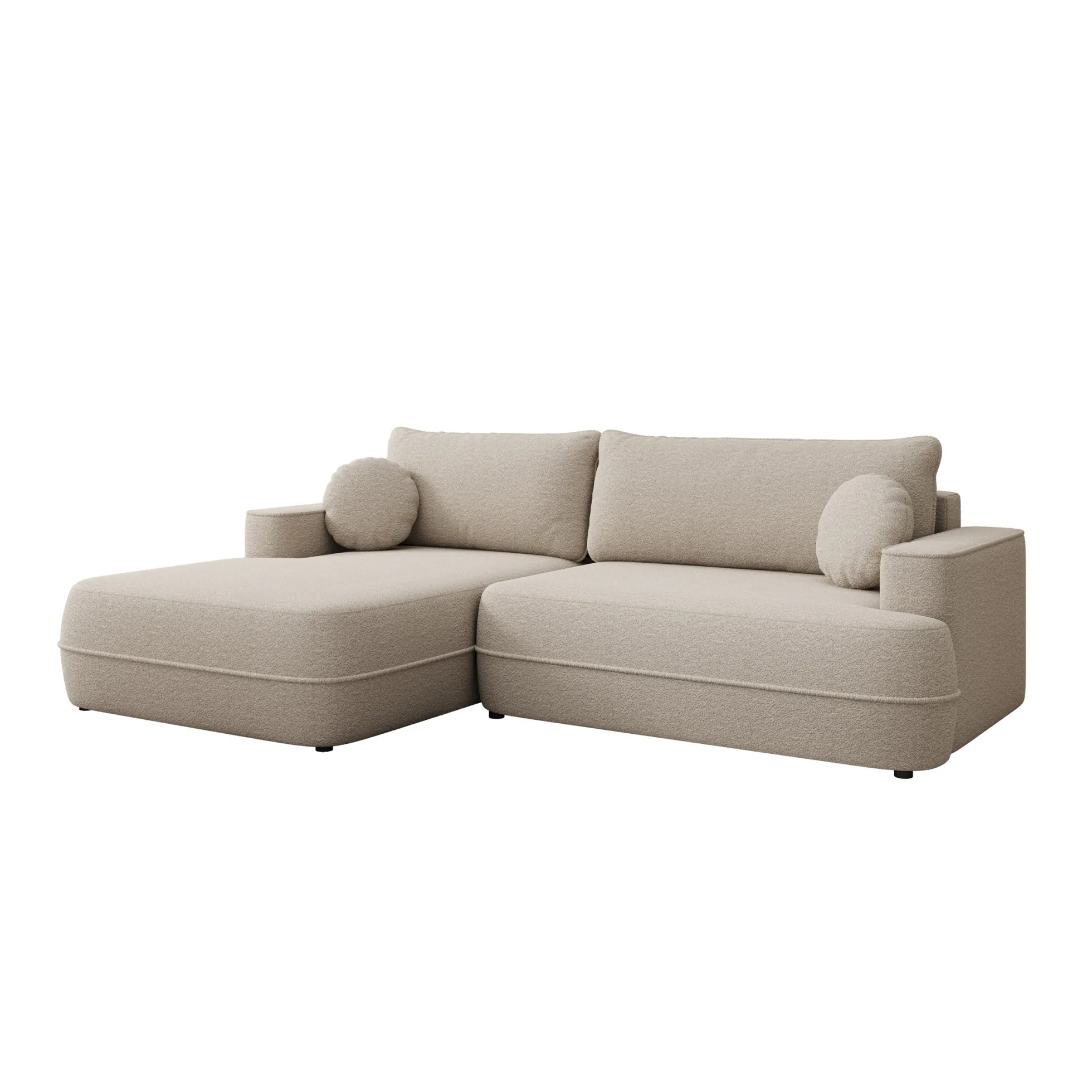 Fensa - Hoekbank 3-zits met chaise longue - Stof beige - Links
