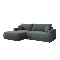 Fensa - Hoekbank 3-zits met chaise longue - Stof grijs - Links
