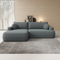 Fensa - Hoekbank 3-zits met chaise longue - Stof grijs - Links