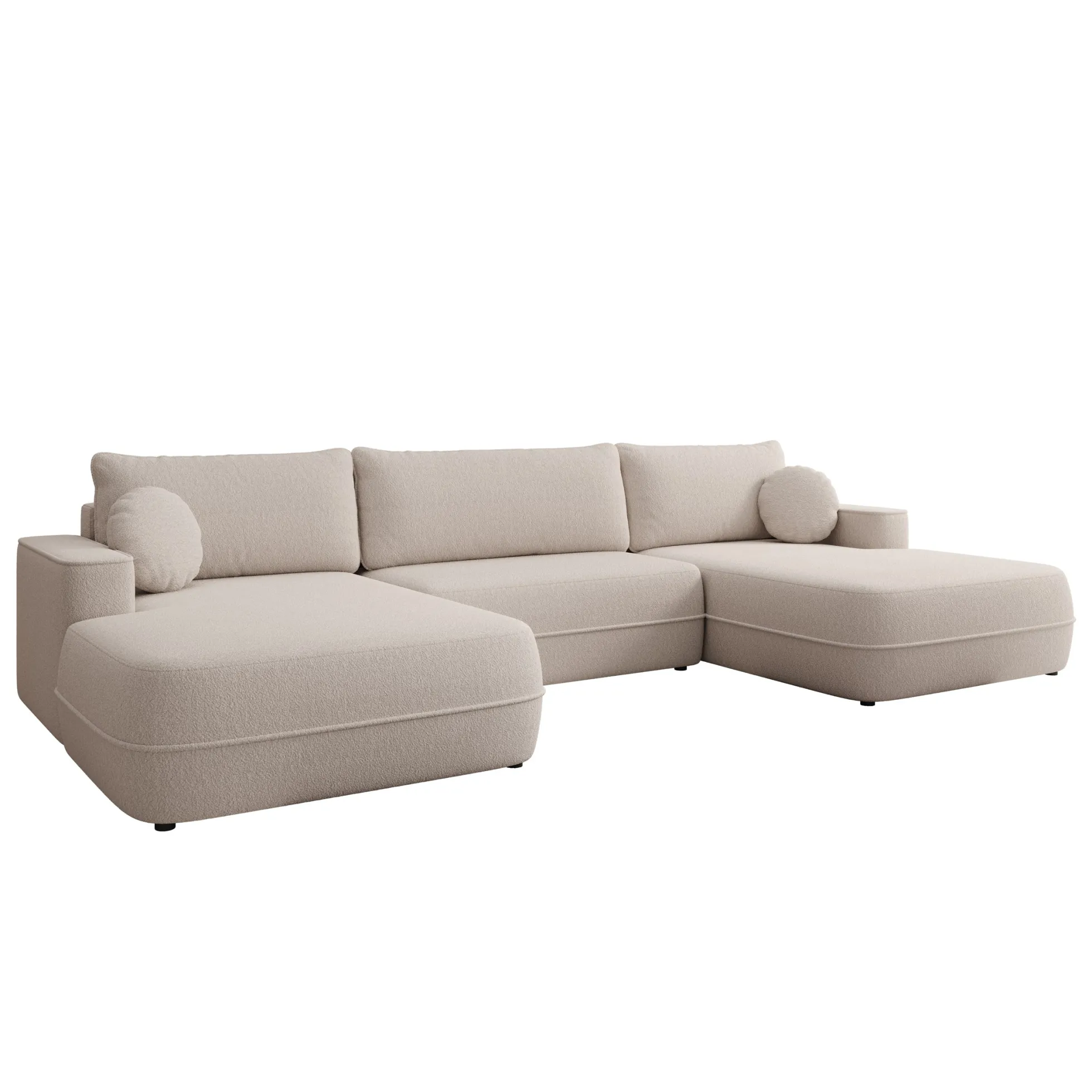 Fensa XL - Hoekbank 5-zits met chaise longue - Stof beige