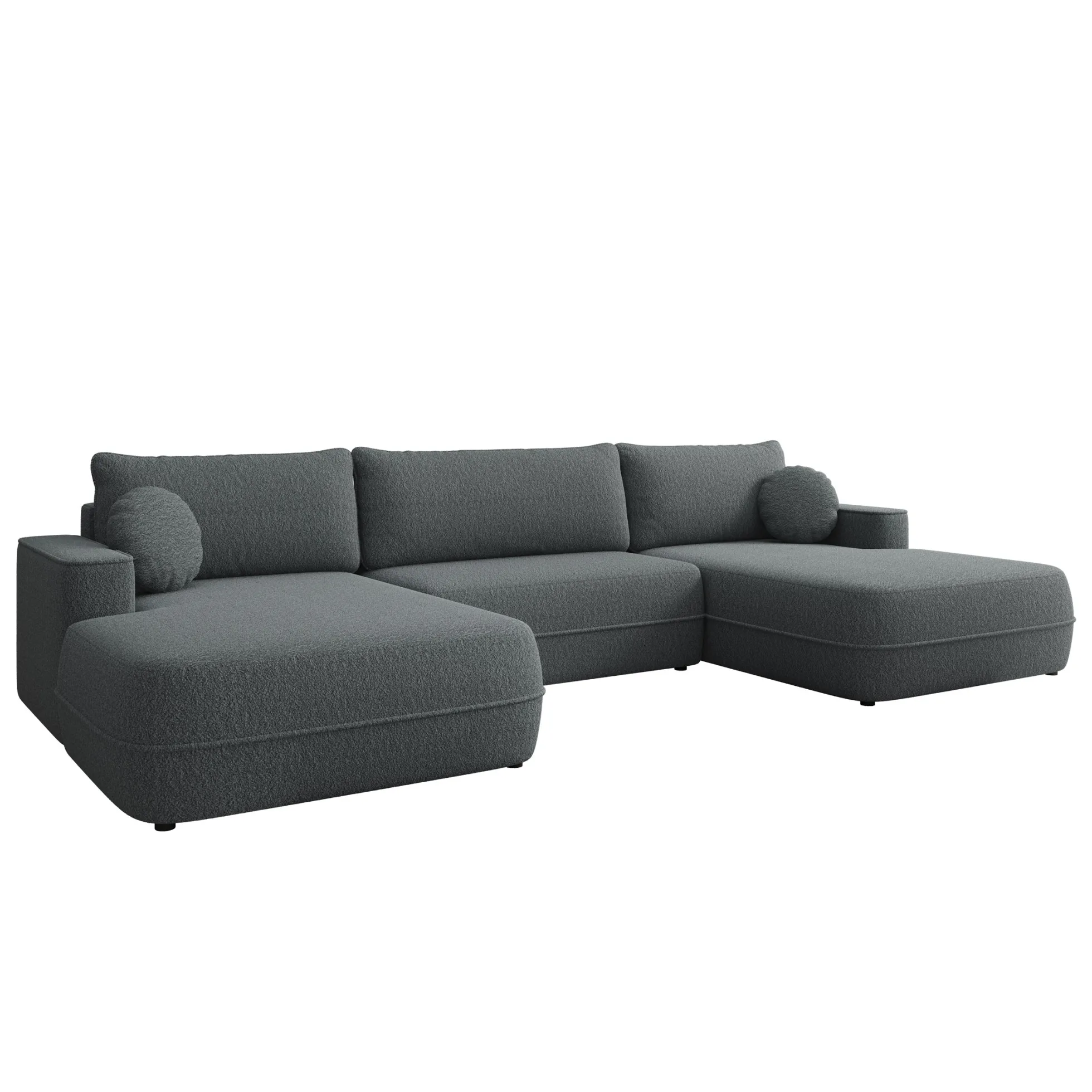 Fensa XL - Hoekbank 5-zits met chaise longue - Stof grijs