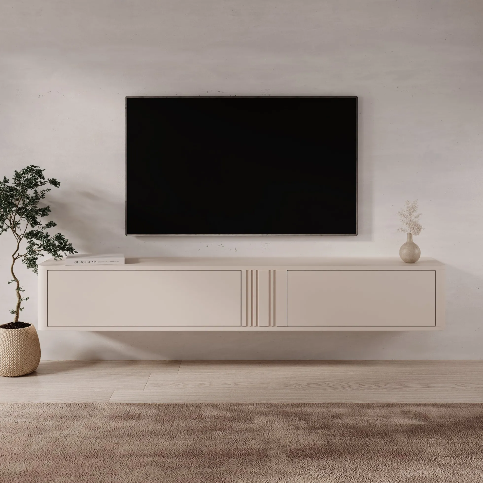 Fermano - TV-Meubel - Beige - 190x31x30 cm