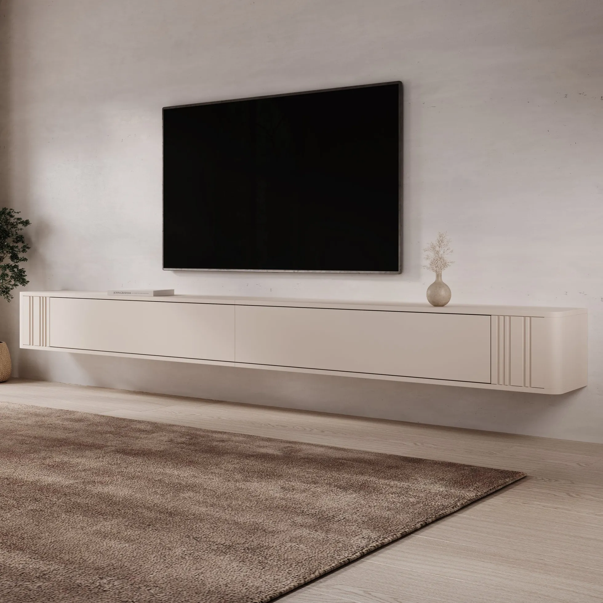 Fermano - TV-Meubel - Beige - 300x31x30 cm