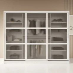 Fessaro - Kledingkast - Wit - 250x62x200 cm