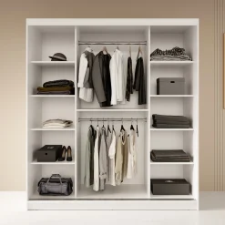 Fessaro - Kledingkast - Wit - 180x62x200 cm