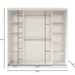 Fessaro - Kledingkast - Wit - 200x62x200 cm