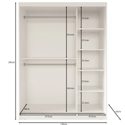 Fessaro - Kledingkast - Zwart - 150x62x200 cm